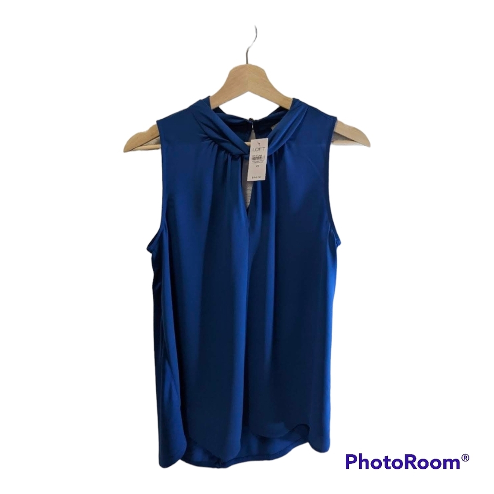 LOFT Royal Blue Sleeveless Blouse In
